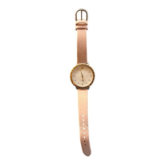 Kate Spade Light Pink Genuine Leather Scalloped Watch with Gold Details main image 7